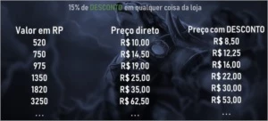 VENDO RP COM DESCONTO - League of Legends LOL