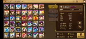 #285 M.Bison Light MoLong Bastet Ethna - Summoners War