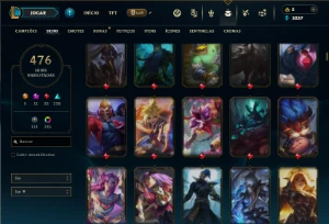 Unranked com TODOS os champs e 476 Skins + 8 Prestigios - League of Legends LOL