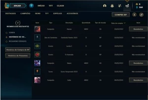 Conta ouro 3 com 5 Skins e 30 Champs - League of Legends LOL