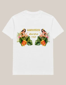 Camiseta Branca Beach - Artesanato e Personalizados