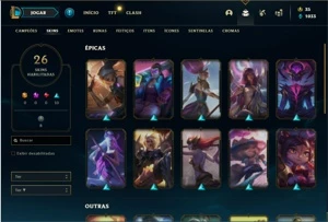 Conta prata 4 com 80 Champs e 26 Skins - League of Legends LOL