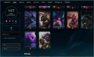 conta lol 107 skins - League of Legends
