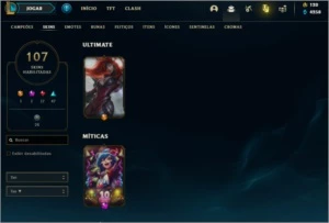 conta lol 107 skins - League of Legends