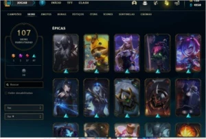 conta lol 107 skins - League of Legends