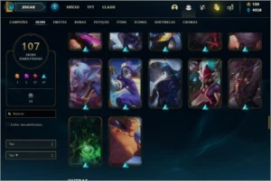 conta lol 107 skins - League of Legends