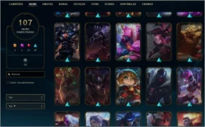 conta lol 107 skins - League of Legends