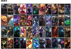 Conta prata 4 com 155 Champs e 266 Skins + 4 Prestigios - League of Legends LOL