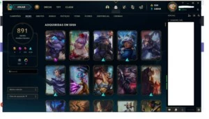 Conta Lol, lvl 207 - 837 skin - Todos os campeões - League of Legends