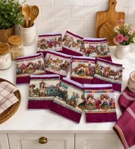 Pano de Prato Artesanal com barrado Coleção México - Artesanato e Personalizados