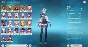 AR55 Xiao+Jade, Eula, Diluc, Keqing c2 e Qiqi - Genshin Impact