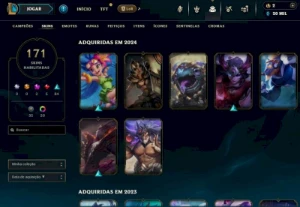 Conta LOL nvl 294 - todos os champs, 171 skins 12k ea - League of Legends