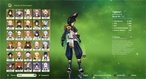 conta AR60 52 personagens no total e 23 armas 5* - Genshin Impact