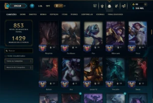Prata 4 com TODOS os Champs e 281 Skins ( ADC / SUP / TOP ) - League of Legends LOL
