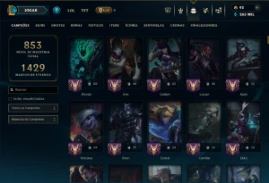 Prata 4 com TODOS os Champs e 281 Skins ( ADC / SUP / TOP ) - League of Legends LOL