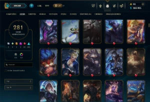 Prata 4 com TODOS os Champs e 281 Skins ( ADC / SUP / TOP ) - League of Legends LOL