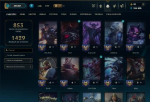 Prata 4 com TODOS os Champs e 281 Skins ( ADC / SUP / TOP ) - League of Legends LOL
