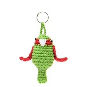 Chaveiro Passarinho Verde em Amigurumi - Artesanato e Personalizados