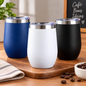 Copo Térmico Cuia com Tampa - 350 ml - Artesanato e Personalizados