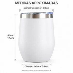 Copo Térmico Cuia com Tampa - 350 ml - Artesanato e Personalizados