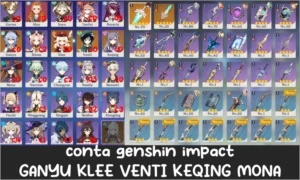 Conta Genshin Impact - GANYU KLEE VENTI MONA KEQING
