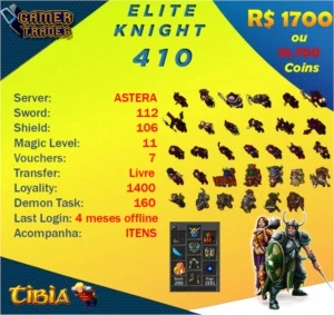 ELITE KNIGHT LEVEL 410 - ASTERA - Tibia