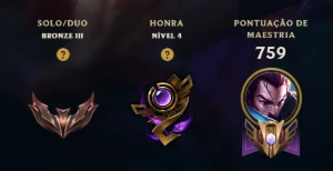 Conta LOL nivel 645 bronze 3 com 350 skins - League of Legends