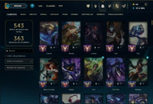 Bronze 3 com TOODS os Champs e 187 Skins - League of Legends LOL