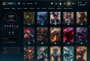 Bronze 3 com TOODS os Champs e 187 Skins - League of Legends LOL