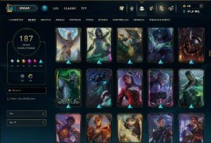 Bronze 3 com TOODS os Champs e 187 Skins - League of Legends LOL