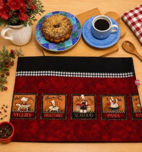 Pano de Prato Sacaria Preta Padaria - Artesanato e Personalizados