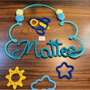 Porta Maternidade Nuvem Grande Personalizada Tricotin - Artesanato e Personalizados