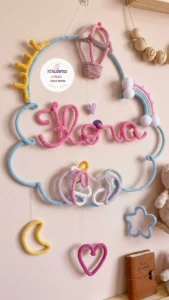 Porta Maternidade Nuvem Grande Personalizada Tricotin - Artesanato e Personalizados