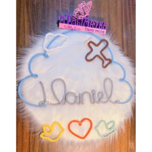 Porta Maternidade Nuvem Grande Personalizada Tricotin - Artesanato e Personalizados