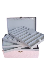 Caixa Organizadora Grande Rosa para Joias e Bijuterias - Artesanato e Personalizados