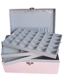 Caixa Organizadora Grande Rosa para Joias e Bijuterias - Artesanato e Personalizados