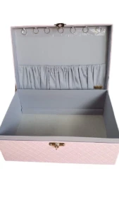 Caixa Organizadora Grande Rosa para Joias e Bijuterias - Artesanato e Personalizados