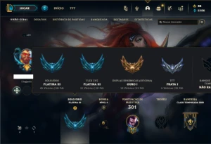 Platina 3 com 135 Champs e 143 Skins + 550k de Yasuo - League of Legends LOL