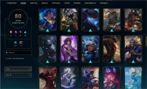 Conta Platina com 80 skins + skin no valorant - League of Legends LOL