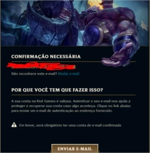 CONTA GOLD2 SEASON 2020; EMAIL NÃO CONFIRMADO - League of Legends LOL