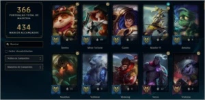Nível 365, Todos Campeões, 854K Teemo, 119 Skins, 55 Épicas - League of Legends LOL