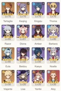 Conta Genshin Impact, 15 personagens 5⭐️ 6 armas 5⭐️