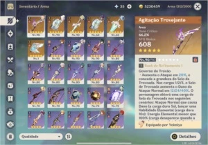 Conta Genshin Impact, 15 personagens 5⭐️ 6 armas 5⭐️