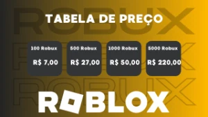 [Robux Mais Baratos] 1000 Robux R$ 50,00 - Roblox