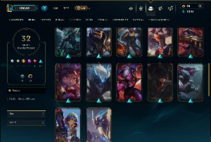 Ouro 1 com 95 Champs e 32 Skins - League of Legends LOL