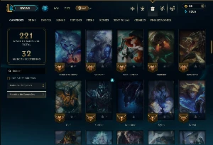 Ouro 1 com 95 Champs e 32 Skins - League of Legends LOL