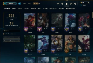 Ouro 1 com 95 Champs e 32 Skins - League of Legends LOL
