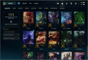 Conta platina 3 SEM EMAIL VERIFICADO com 8 skins e 50 champs - League of Legends LOL