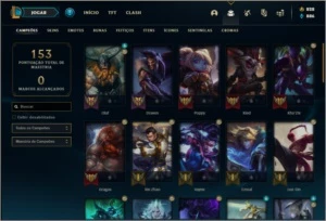 Conta platina 3 SEM EMAIL VERIFICADO com 8 skins e 50 champs - League of Legends LOL