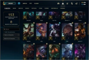 Conta platina 3 SEM EMAIL VERIFICADO com 8 skins e 50 champs - League of Legends LOL
